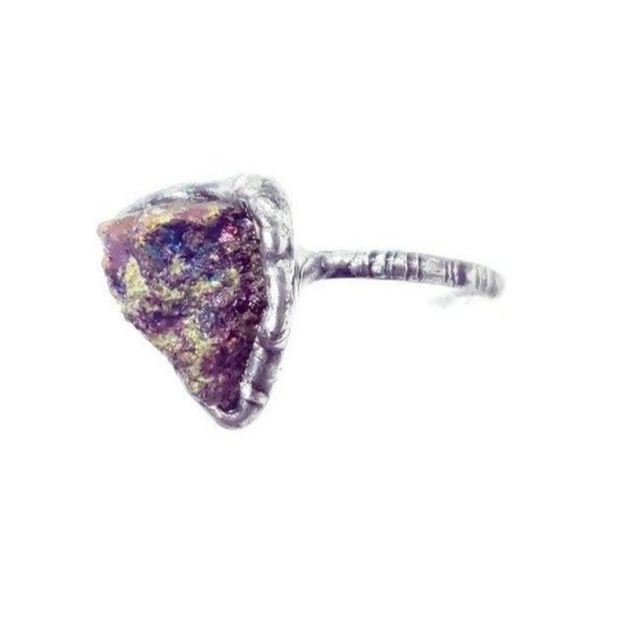 Chalcopyrite crystal Ring handmade gothic metalwork - Picture 5 of 12